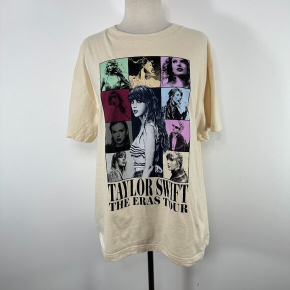 Taylor Swift The Eras Tour 100% Cotton Beige / Black T-Shirt Size XL - Picture 1 of 8